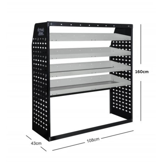4-Tier Metal Van Shelving Unit 1080 x 1600 x 430mm