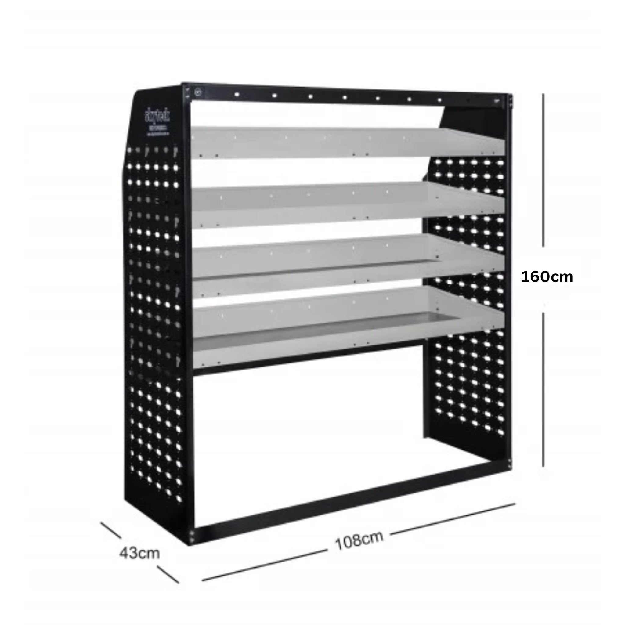 METAL VAN SHELVING 4 TIER SHELF COMPLETE UNIT 108CM X 160CM X 43CM VS1602