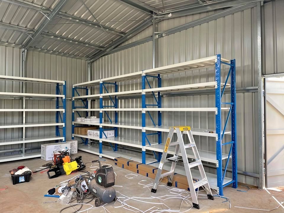 FREE DELIVERY- 4.5m (L) Heavy Duty Heavy Duty Garage Warehouse Metal Storage Shelving Shelves