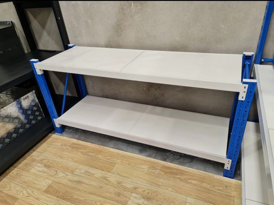 2m Heavy Duty Metal 2-Tier Workbench, Blue & White