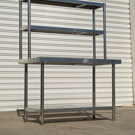 (Back In stock around 1.1) 1000mm STAINLESS STEEL METAL WORKBENCH SHELF COMBO KITCHEN BENCH FREEZER STORAGE