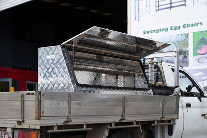 Aluminium Checkerplate Tool Box 145cm Half-Open Lid for Ute & Trailer