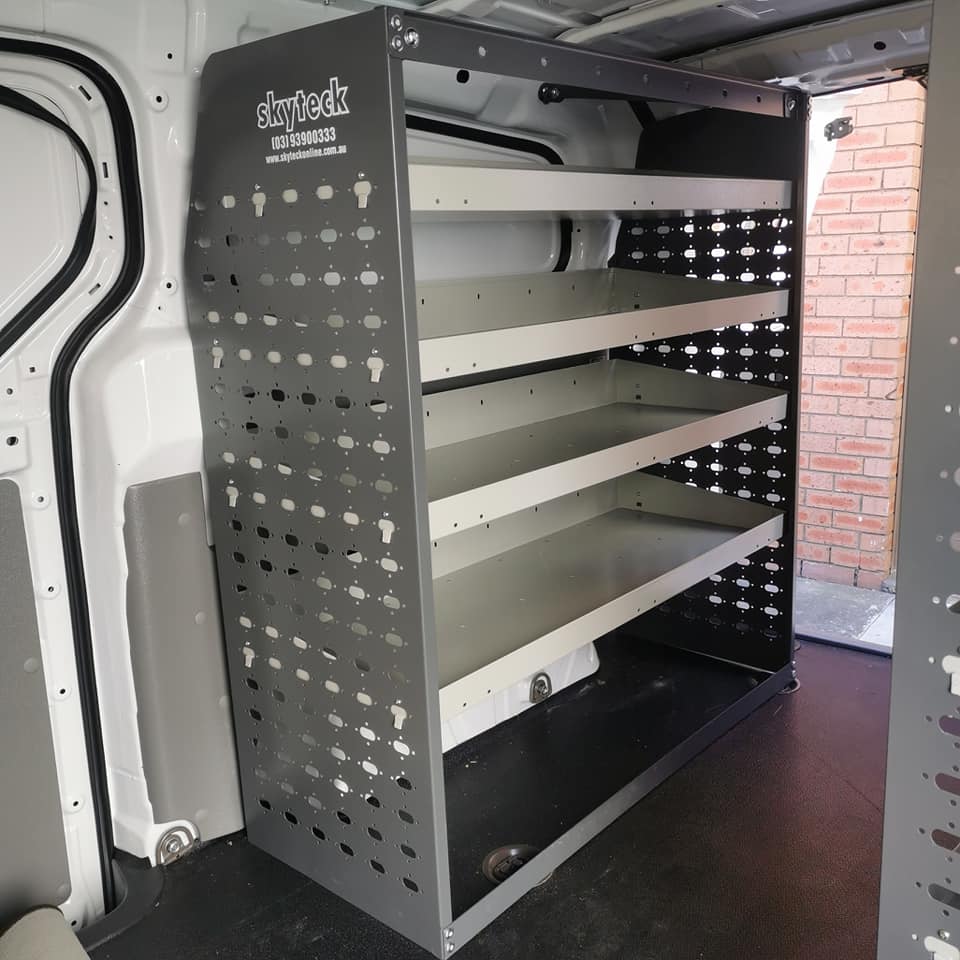 METAL VAN SHELVING 4 TIER SHELF COMPLETE UNIT 85CM(L) X 117CM(H) X 33CM(D) VS301 Full Leg