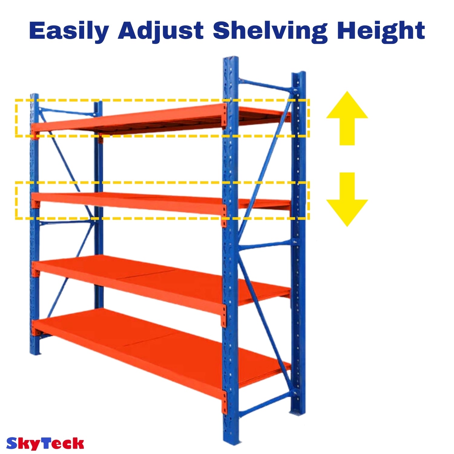 2M(L) X 1.8M(H) X 0.6M(D) SHELVES RACKING METAL STEEL BLUE AND ORANGE 2018