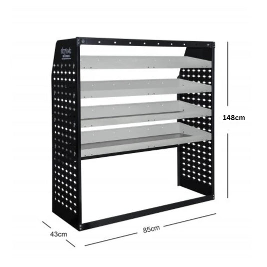 Van Shelving Unit 4-Tier Metal 850mm x 1480mm x 430mm