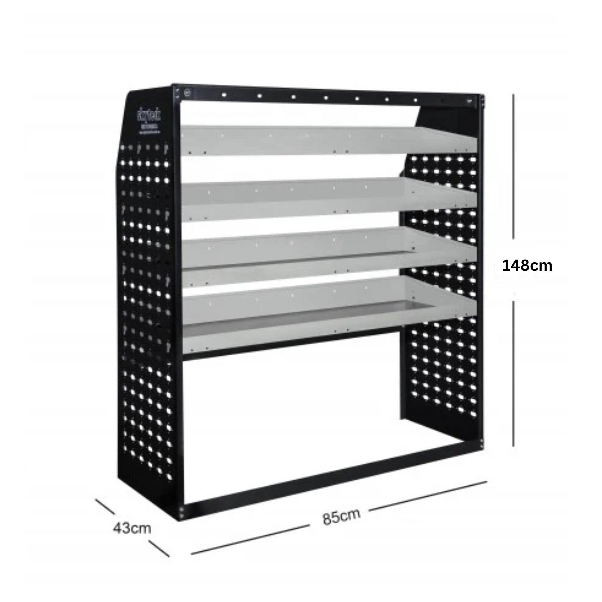 METAL VAN SHELVING 4 TIER SHELF COMPLETE UNIT 85CM X 148CM X 43CM VS1481