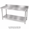 304 Stainless Steel Workbench 1500mm With Splashback, 2-Tier