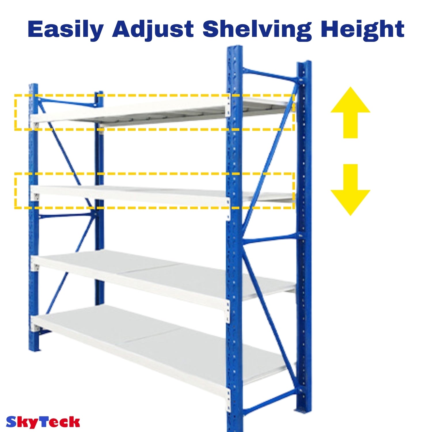 3M(L) X 2M(H) X 0.6M(D) Heavy Duty  Double Bay Garage Warehouse Metal Storage Shelving Shelves BLUE AND WHITE 3020