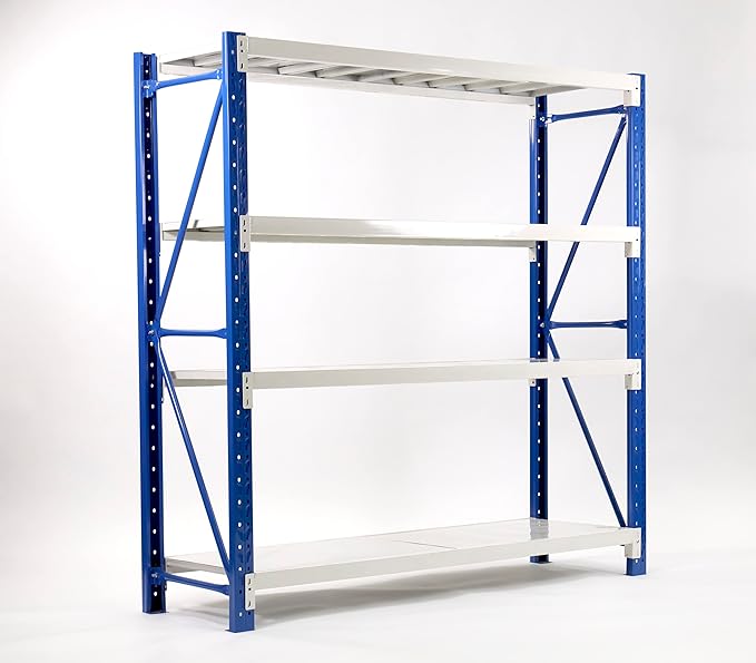 Heavy Duty Steel Shelving Rack 2m x 2m x 0.6m Blue and White 2020BW