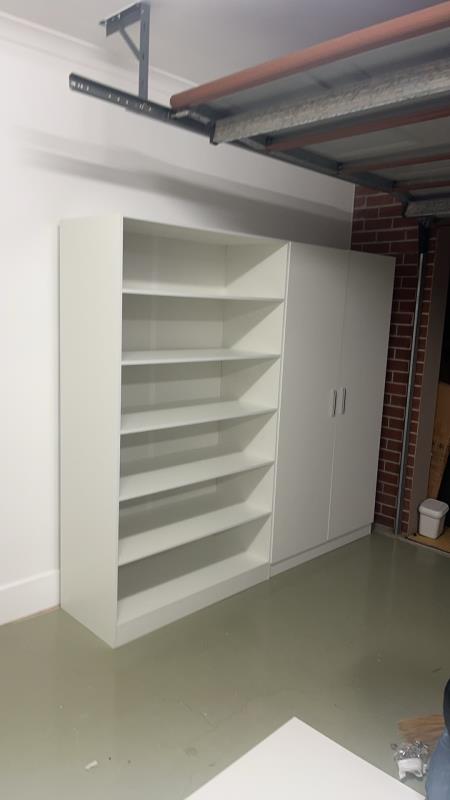 (Briabane Only) FREE DELIVERY White 5 tier Storage Wardorbe Cabinet with shelves 1200mm (L) x 2000mm (H) x 450mm (D)