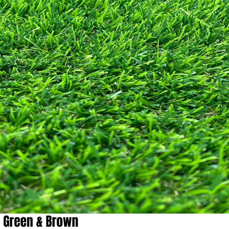 2*5M  Green&Brown Artificial Grass Turf - 30mm Height, 21000 Density | Synthetic Lawn | UV Resistant | Pet & Kids Friendly | Fake Grass Mat | Outdoor Landscaping AG103010