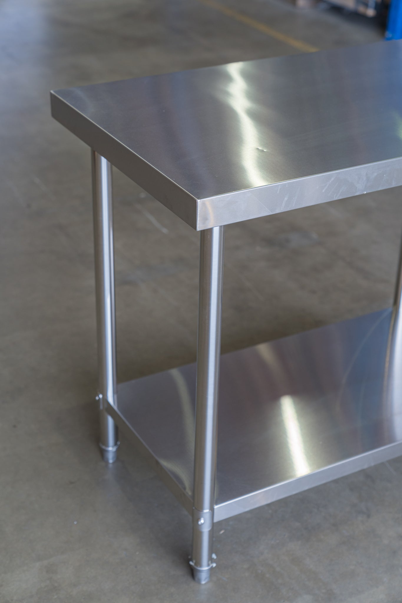 100CM(L) X 60CM(D) X 90CM(H) STAINLESS STEEL METAL 2 TIER WORKBENCH KITCHEN BENCH STORAGE