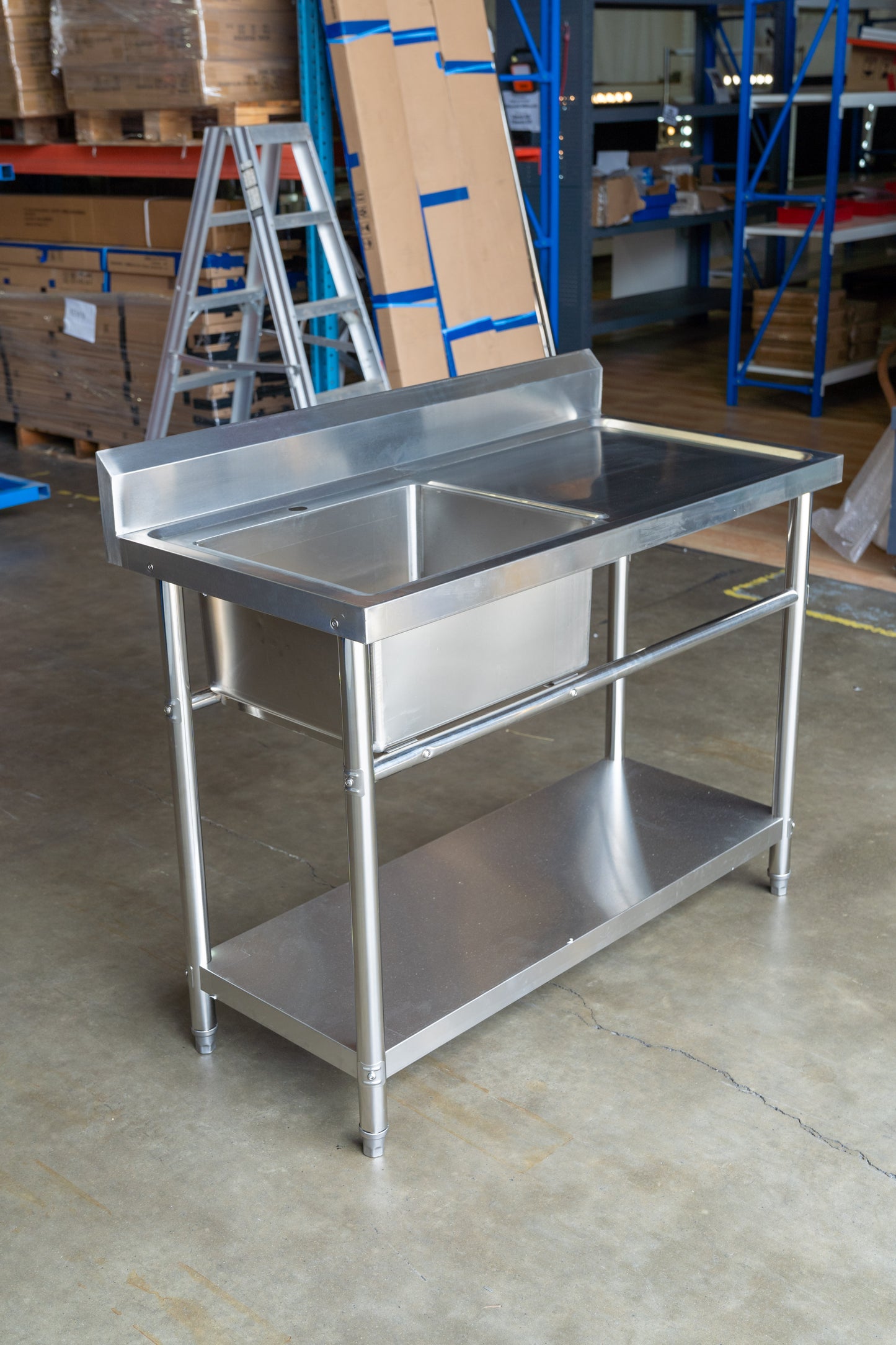 Stainless Steel Commercial Kitchen Sink 1200mm Single Left Bowl