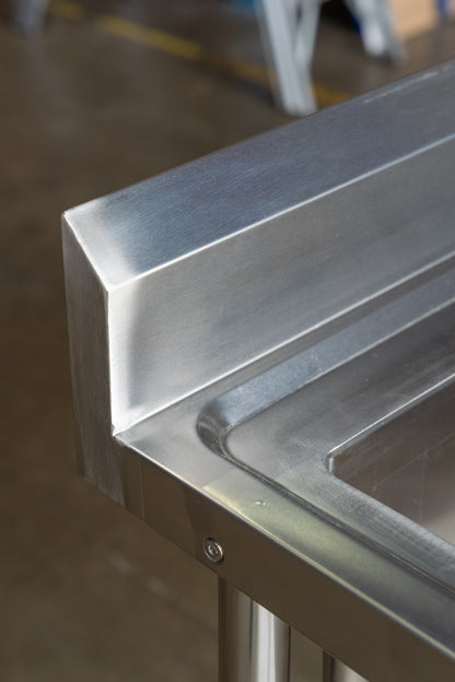 Stainless Steel Commercial Kitchen Sink 1800mm Double Bowl Left