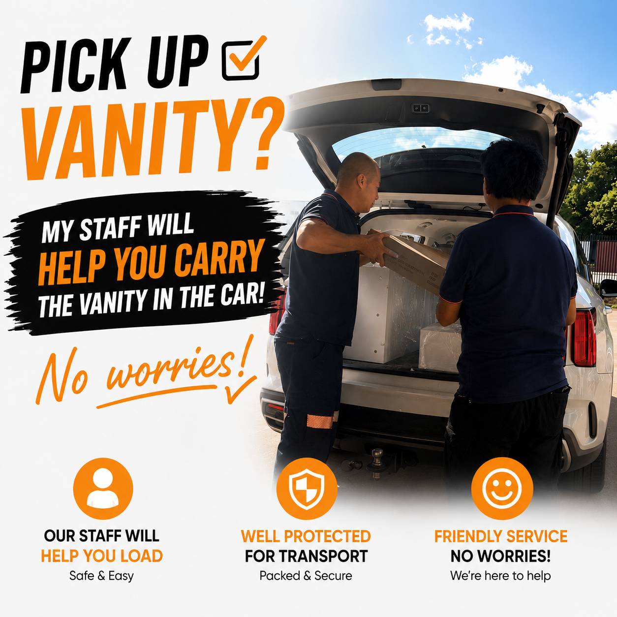 Vanity Assembly Service – Brisbane Pick Up or Delivery