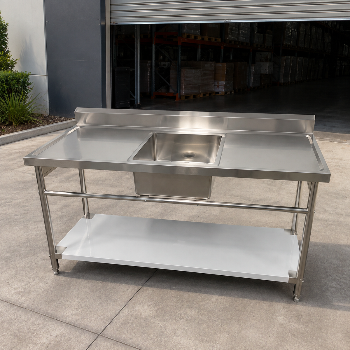 Stainless Steel Kitchen Sink 1800mm Single Centre Bowl