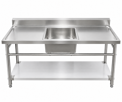 Stainless Steel Kitchen Sink 1800mm Single Centre Bowl