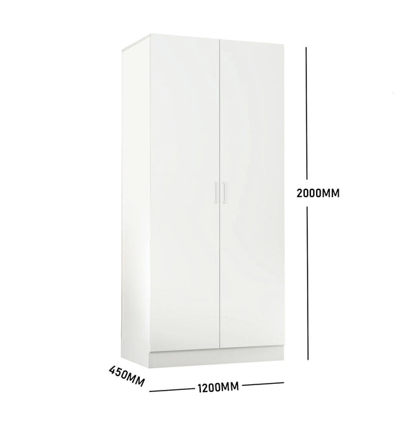 (Briabane Only) 10% OFF White 5 tier Storage Wardorbe Cabinet with shelves 1200mm (L) x 2000mm (H) x 450mm (D)