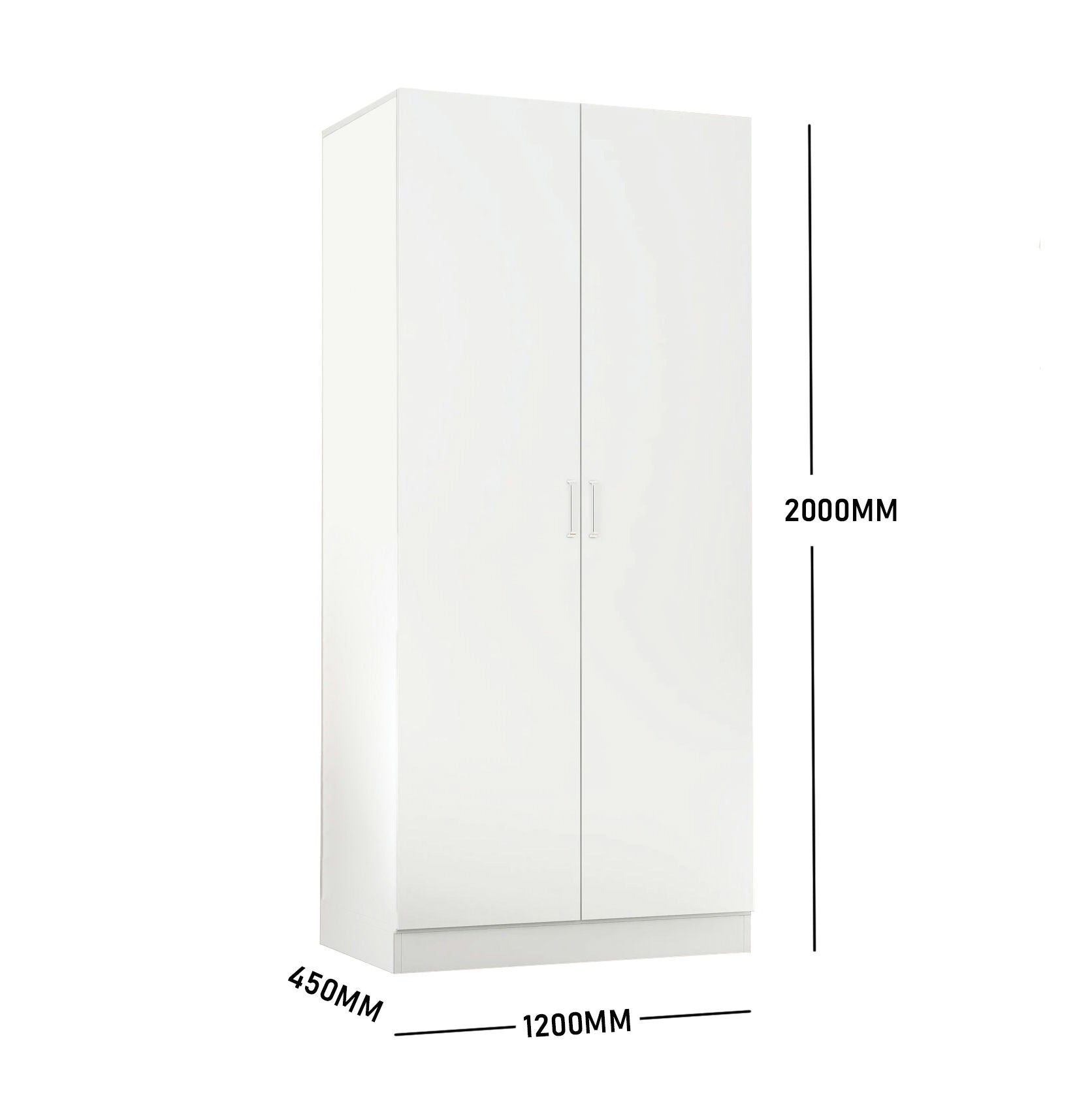 (Briabane Only) FREE DELIVERY White 5 tier Storage Wardorbe Cabinet with hanger rod 1200mm (L) x 2000mm (H) x 450mm (D)