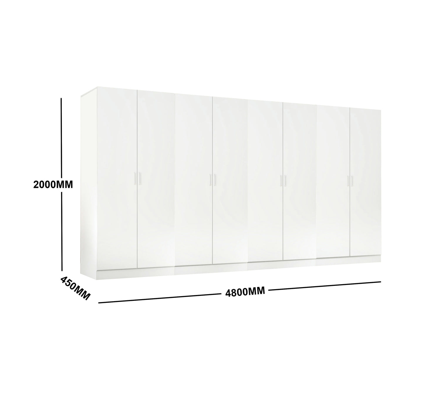 (Brisbane Only) 5-Tier Storage Wardrobe Cabinet White 1200 x 2000 x 450mm
