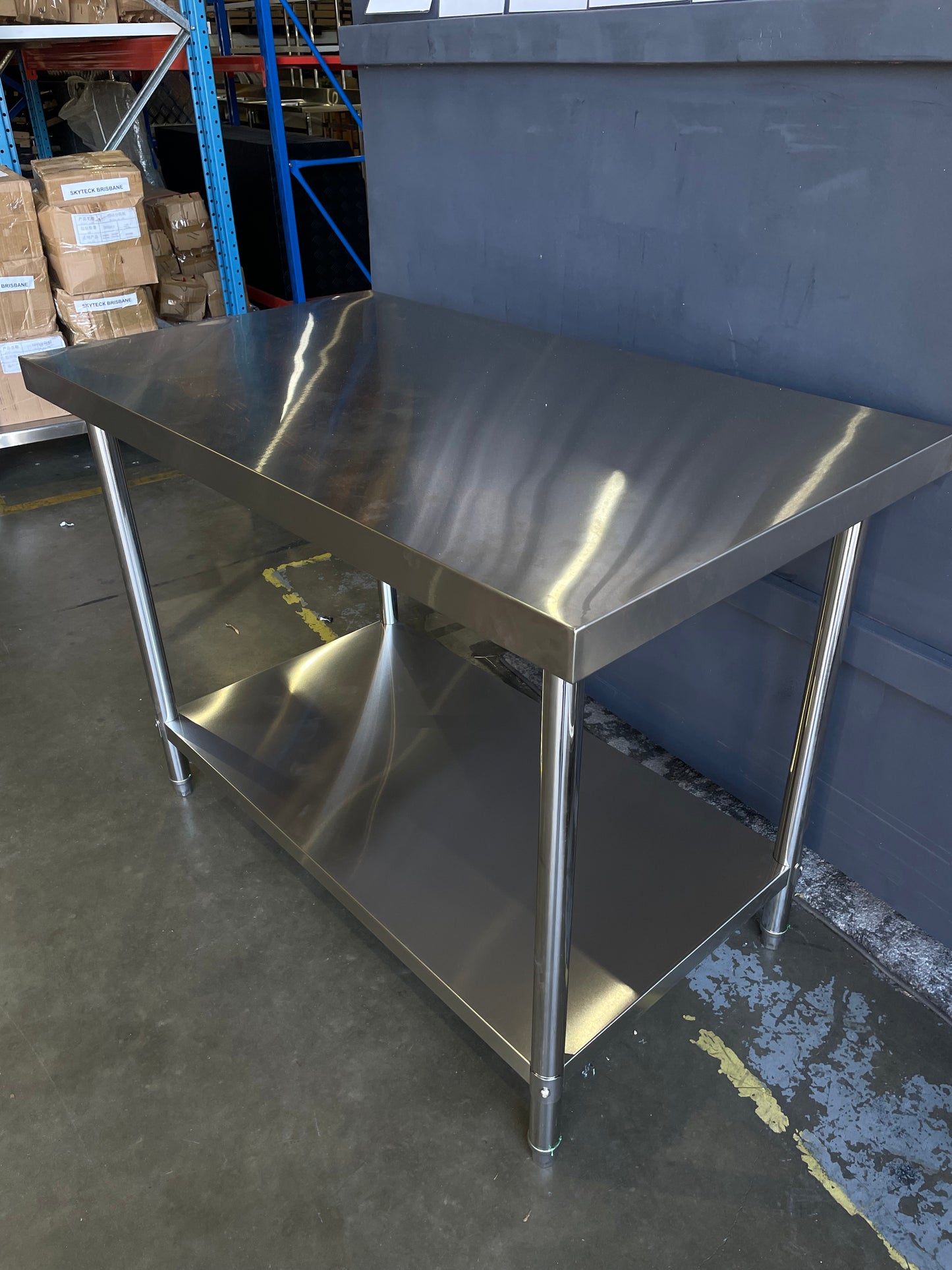 1200mm(L)x600mm(D)x900mm 304 Stainless Steel Workbench – 2-Tier Commercial Kitchen Prep Table, Outdoor BBQ Table, Food Prep & Garage Work Table