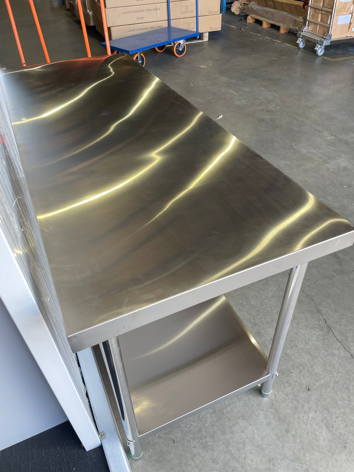 (Brisbane ONLY) 1800mm(L) x700(D) x900mm(H)  304 Stainless Steel Food Grade Kitchen 2-tier Workbench