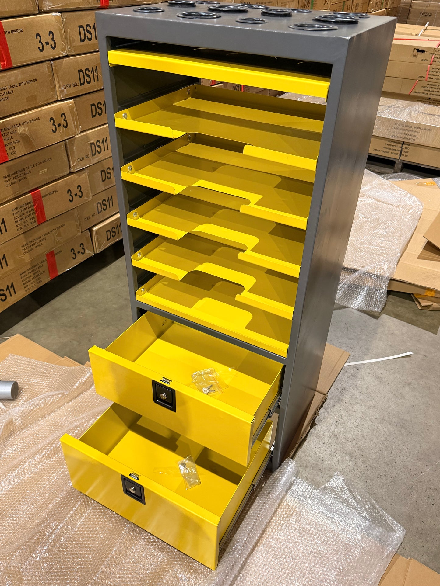 (Brisbane & Mel Only)  VST101 LOCKABLE HEAVY DUTY WORKSHOP STORAGE CABINET WITH TRAY AND DRAWER 1220MM*525MM*395MM