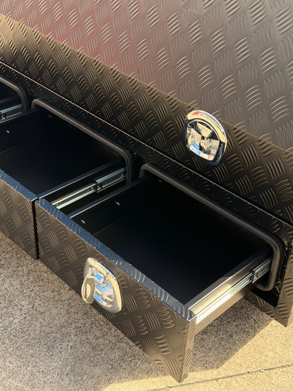 Aluminium Checkerplate UTE Tool Box 170cm 3 Drawers Adjustable Shelf