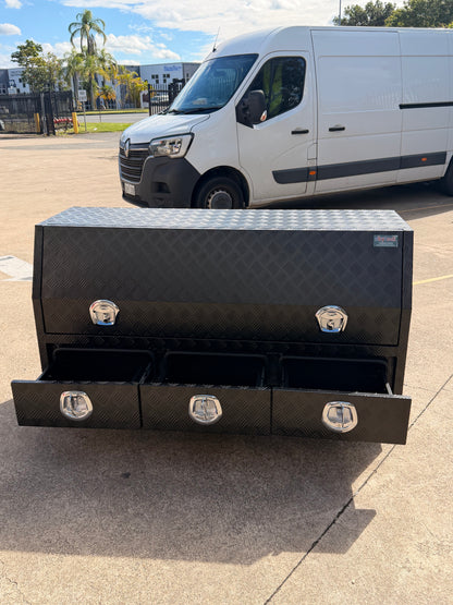 Aluminium Checkerplate UTE Tool Box 170cm 3 Drawers Adjustable Shelf