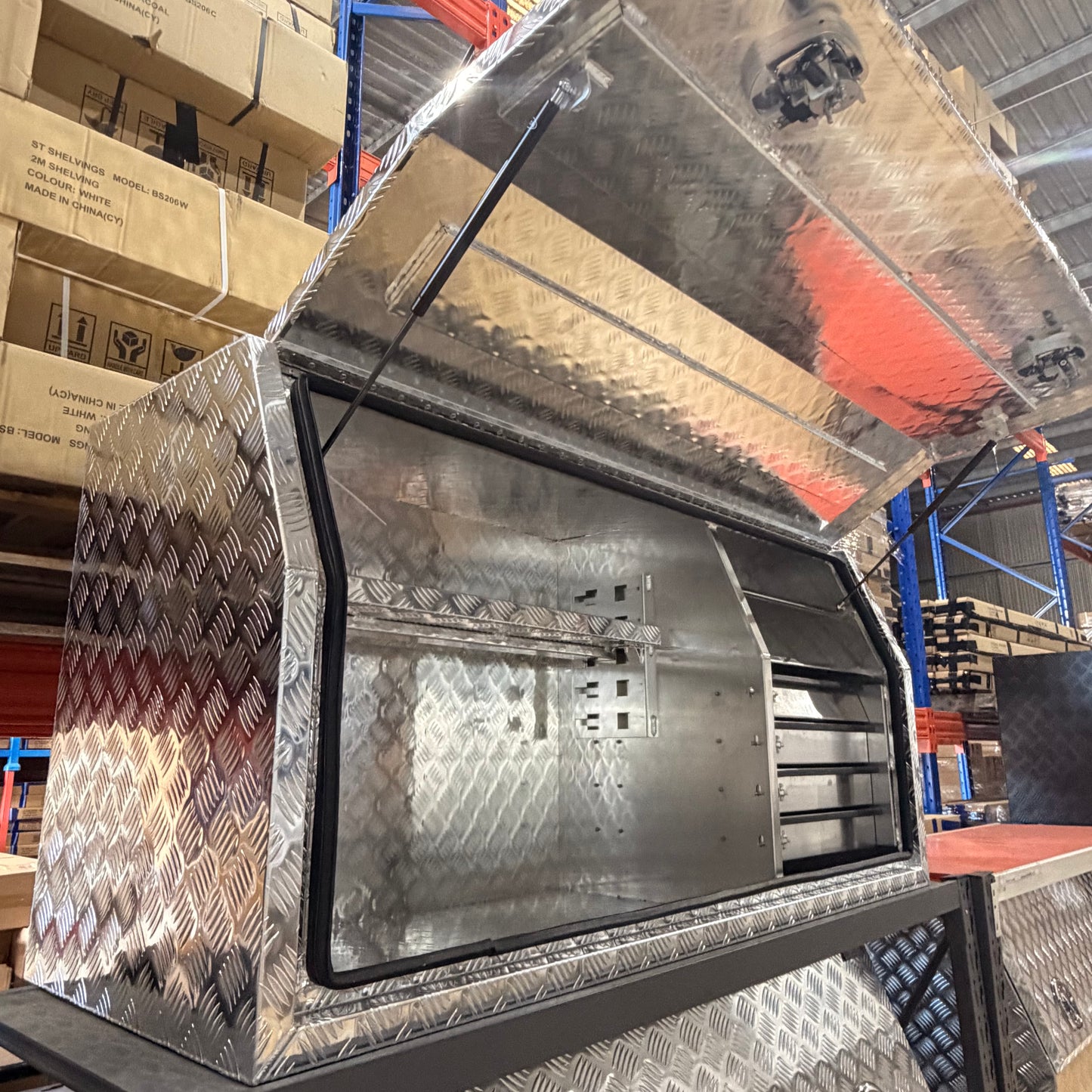 Aluminium Checkerplate UTE Tool Box 170cm with 4 Drawers and Shelf