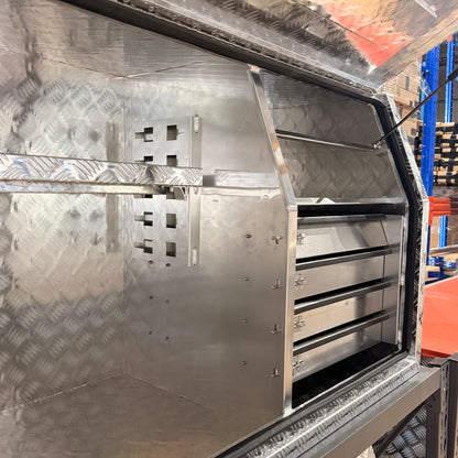 Aluminium Checkerplate UTE Tool Box 170cm with 4 Drawers and Shelf
