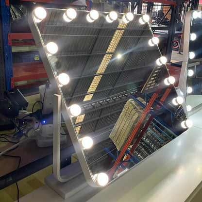White Make-up Hollywood Led Mirror Hollywood Style LED Vanity Mirror Lights with dimmable Bulbs, USB Cable-  SIZE: 58CM X 46CM ML-DS08