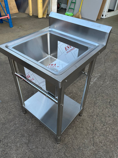 Stainless Steel Kitchen Sink 600x600x900mm Single Bowl