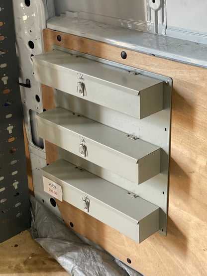 Wall-Mount 3-Tier Metal Toolbox Rack and Panel Combo