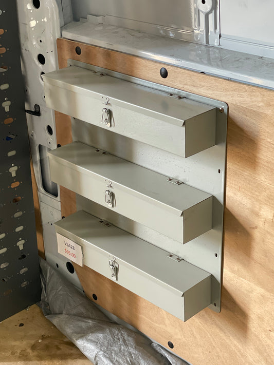 Wall-Mount 3-Tier Metal Toolbox Rack and Panel Combo