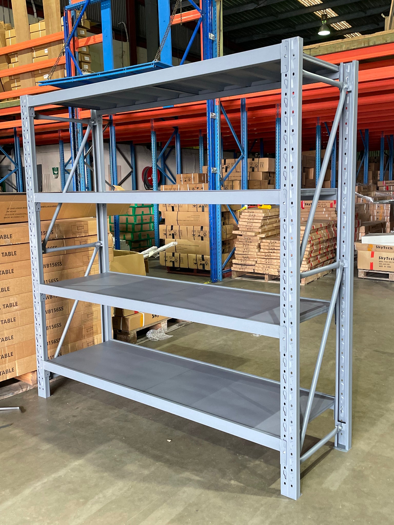 1.5M(L) X 1.5M(H) X 0.6M(D) SHELVES RACKING METAL STEEL Charcoal 1515kk