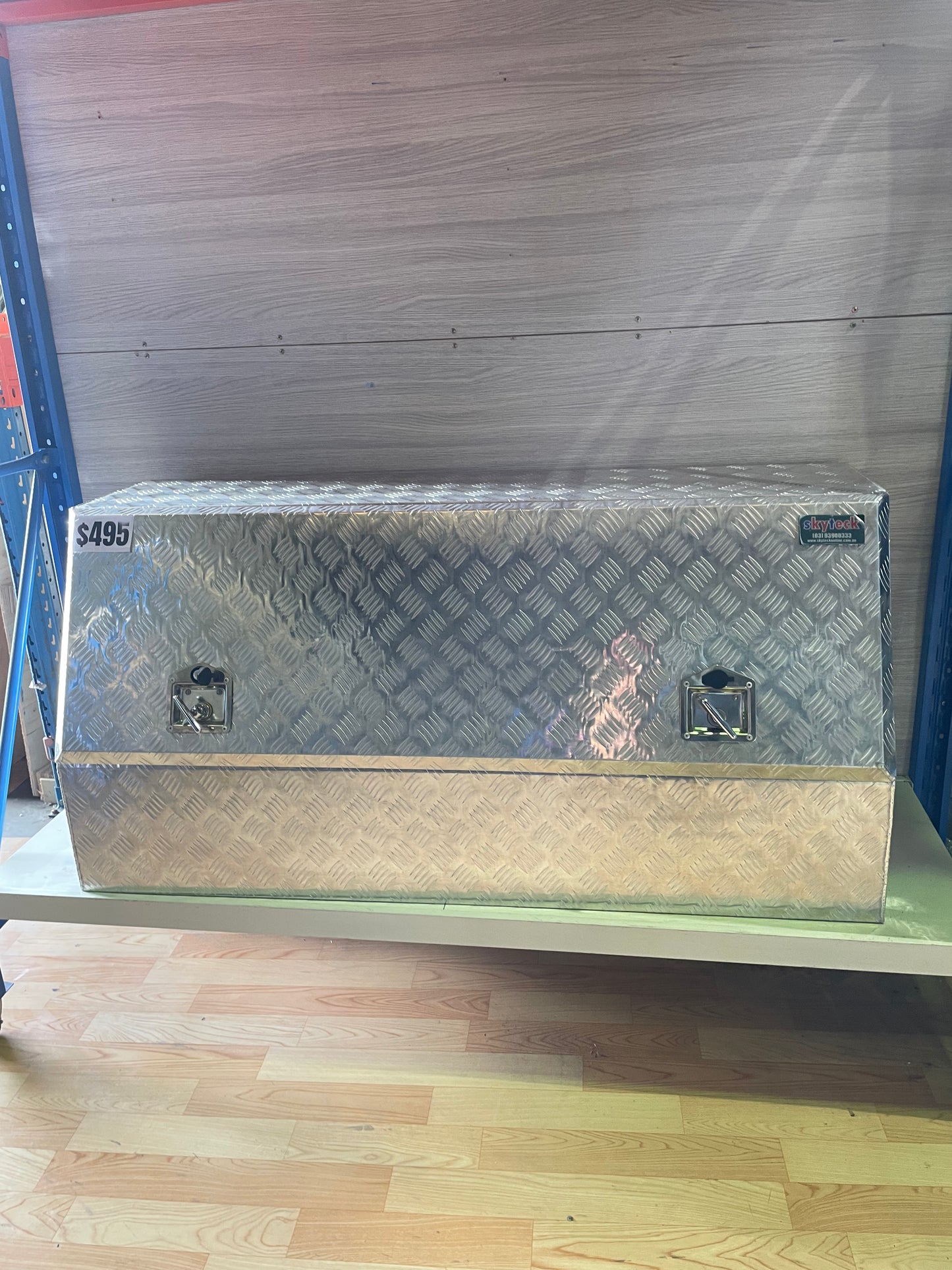 Aluminium Checkerplate Tool Box 145cm Half-Open Lid for Ute & Trailer