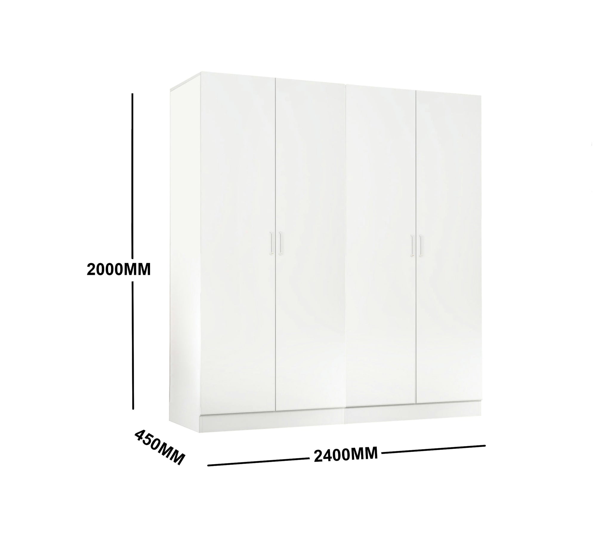 (Briabane & Melboune Only) White 5 tier Storage Wardorbe Cabinet with hanger rod 1200mm (L) x 2000mm (H) x 450mm (D)