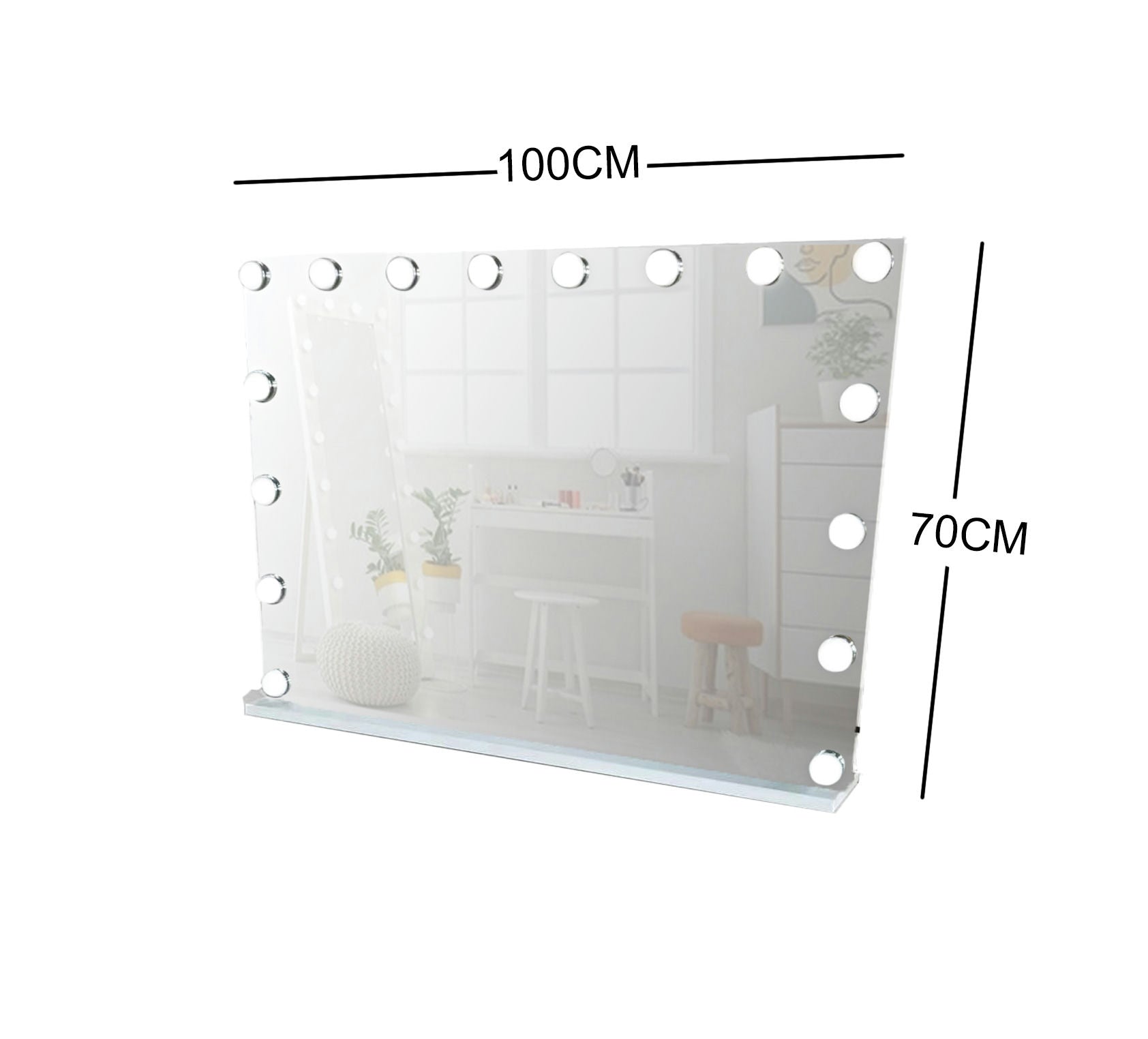 (Brisbane Pick Up Only) WHITE MAKE-UP DRESSER TABLE WITH LED MIRROR WITH 7 DRAWERS WITH LED MIRROR KL-DS10N (NO STOOL)