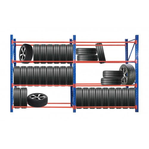 FREE DELIVERY- HEAVY DUTY Garage Tyre Rack 2M ｜ 4M ｜ 6M （L) X 2.4M BLUE & ORANGE (L): 1.2m | 1.5m | 2m  (Only Brisbane) (Copy) (Copy)