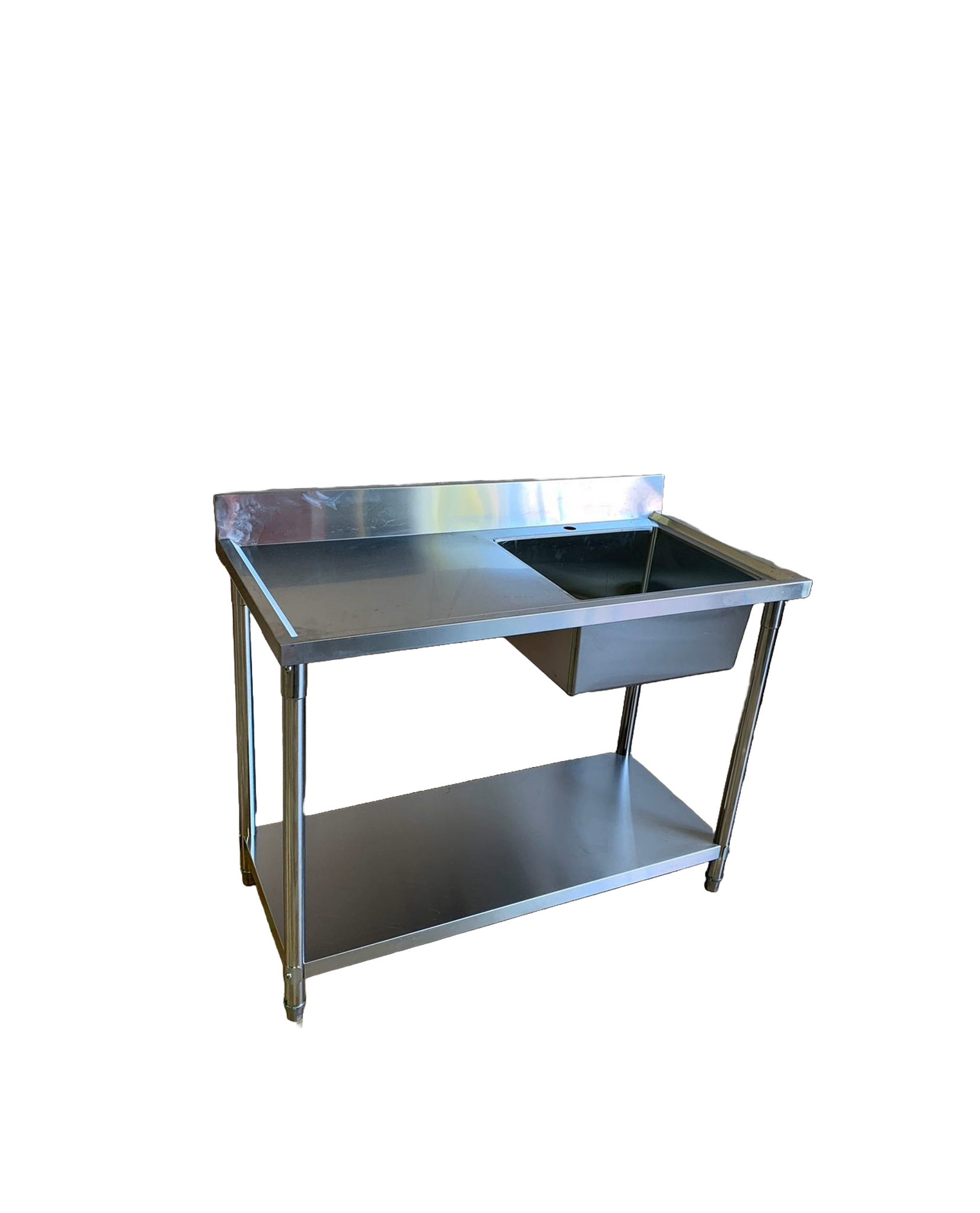 1200W X 600 D X 900 H Single Right Stainless Sink With 120mm Splashback