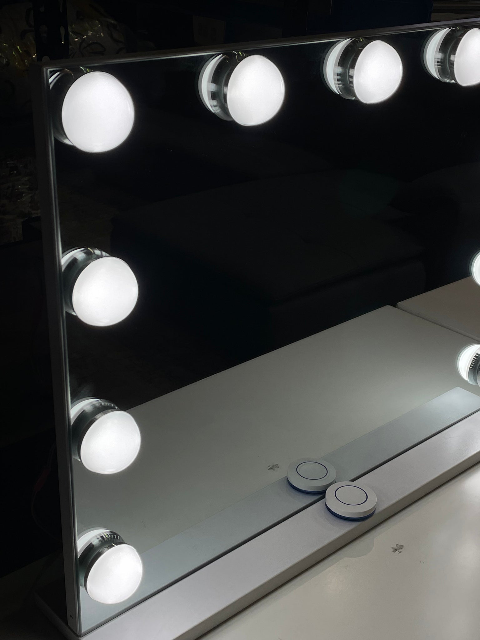 Vanity LED Mirror (580mm*440mm) + Dress-up table with Drawer (800mm(L) x 800mm(H) x 420mm(D)) & pull out chair