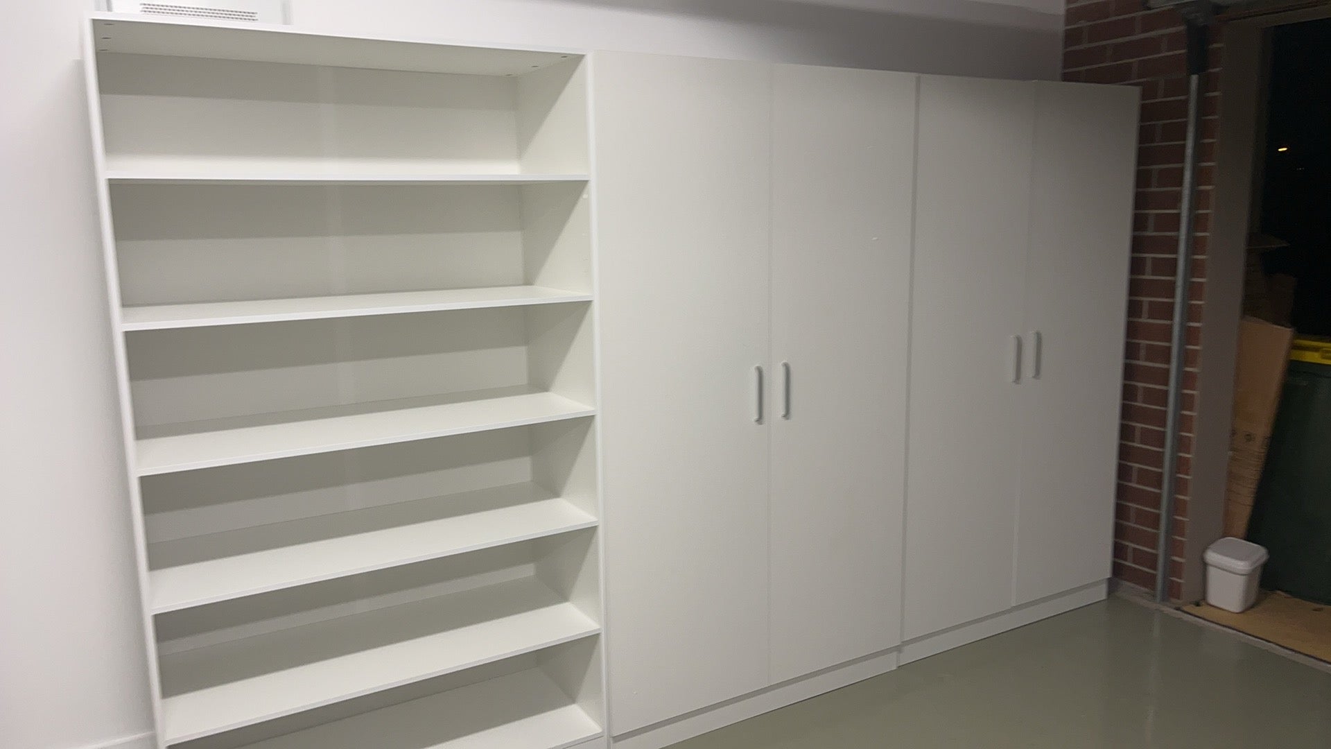 (Briabane & Melboune Only) White 5 tier Storage Wardorbe Cabinet with shelves 1200mm (L) x 2000mm (H) x 450mm (D)