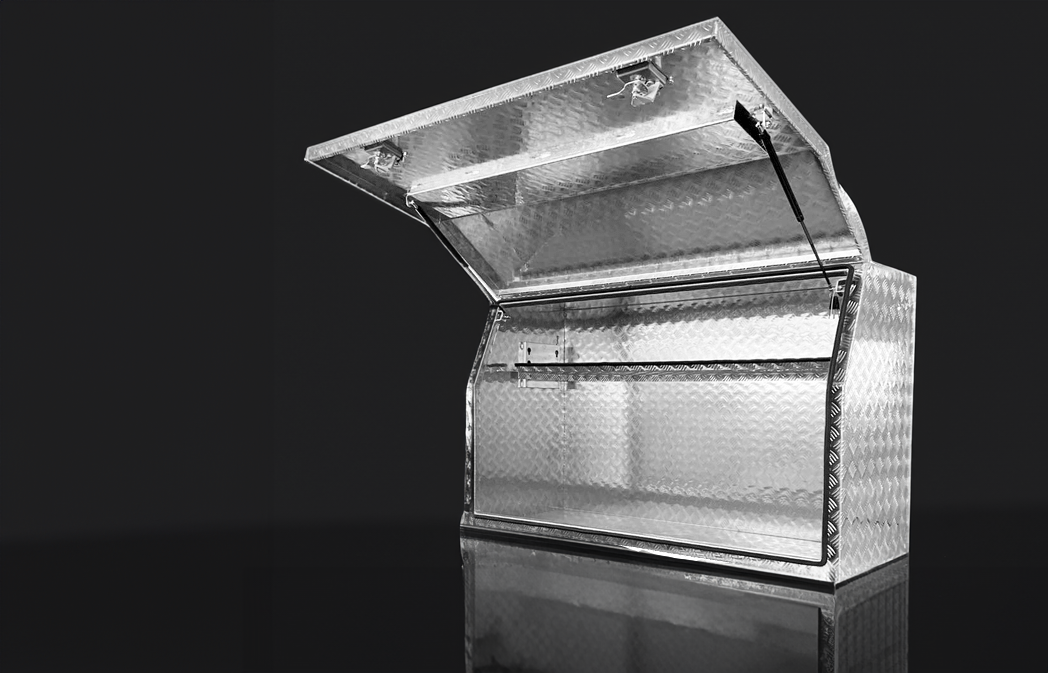 (Full Open) 170cm Aluminium Checkerplate Tool Box UTE Trailer Storage ...