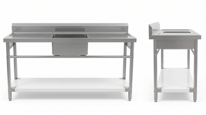 Stainless Steel Kitchen Sink 1800mm Single Centre Bowl