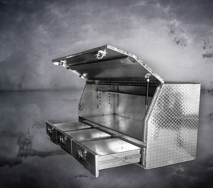 Aluminium Checkerplate UTE Tool Box 170cm – 3 Drawers & Shelf