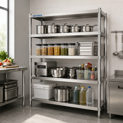(Brisbane only) 180cm Stainless Steel 5-Tier Shelving Unit