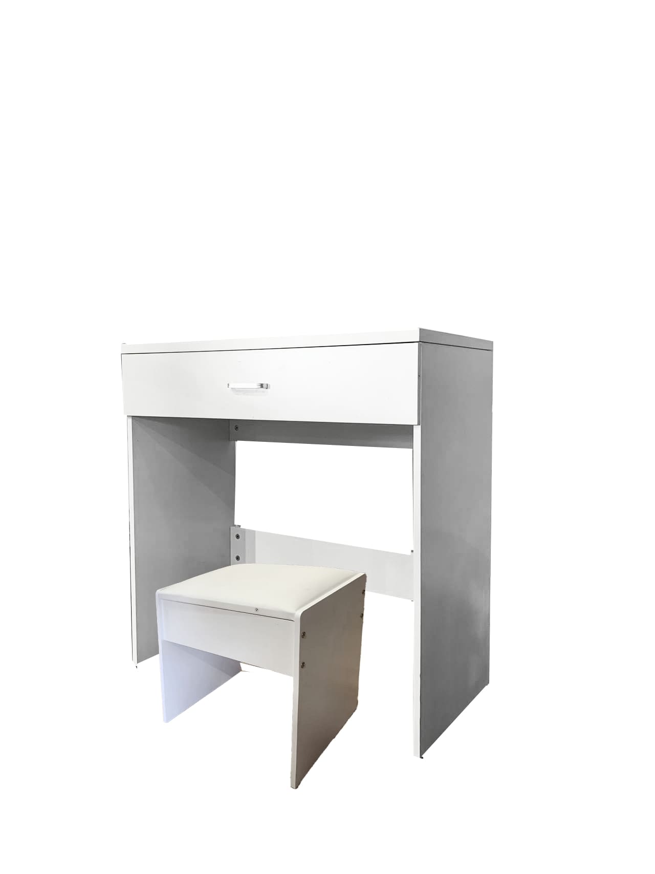 WHITE MAKE-UP DRESSER TABLE WITH DRAWER & PULL OUT CHAIR KL-DS03