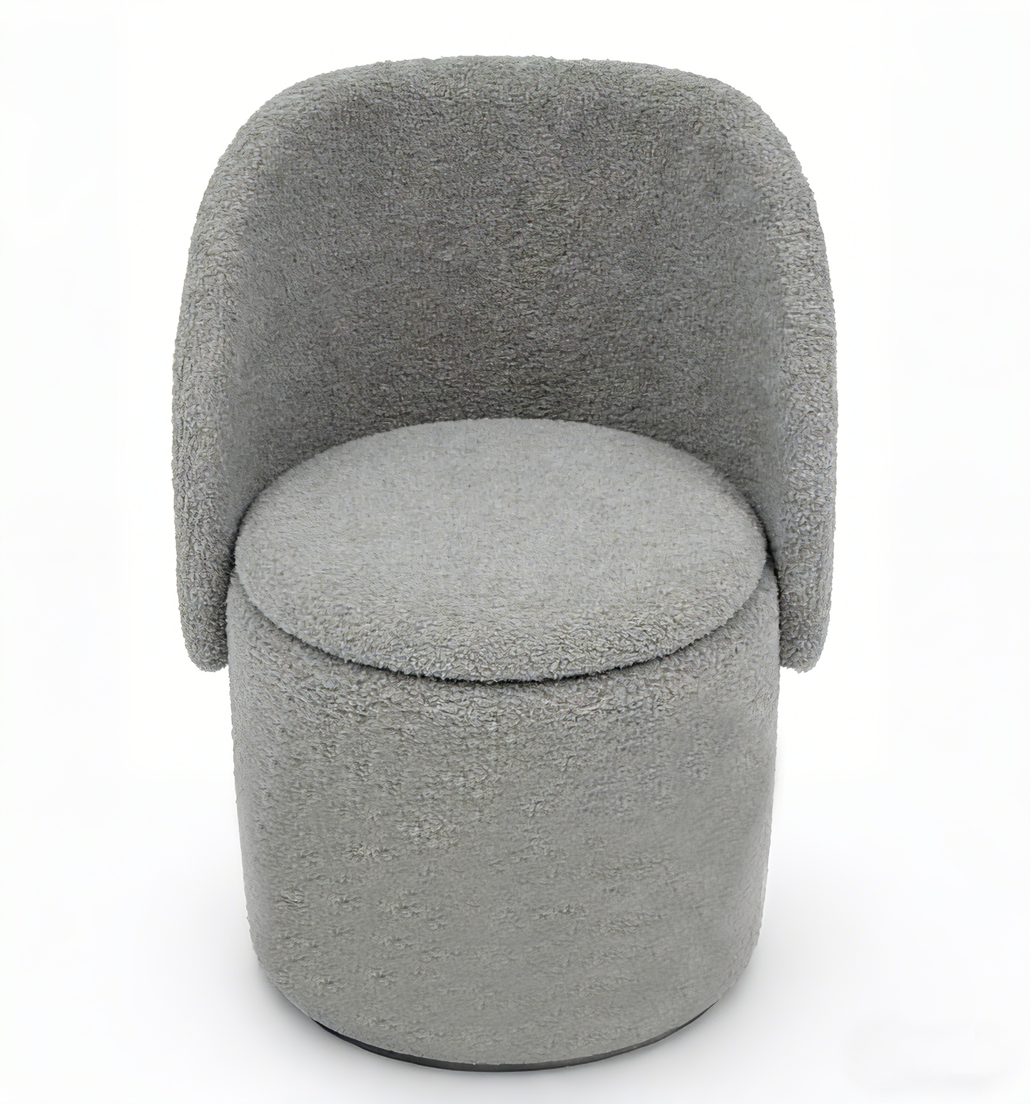 Grey Vanity Stool with Storage | Foldable Ottoman Chair with Backrest for Bedroom & Dressing Table