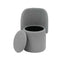 Grey Vanity Stool with Storage | Foldable Ottoman Chair with Backrest for Bedroom & Dressing Table